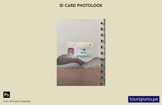 Plantilla frontal de aspecto fotográfico de tarjeta de identificación japonesa l