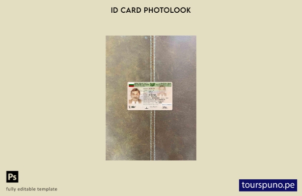 listo para imprimir Plantilla FRONTAL de aspecto fotográfico de identificación 1