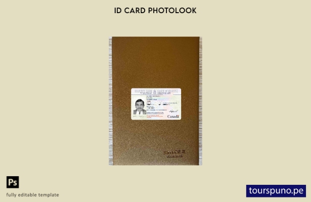 listo para imprimir Plantilla FRONTAL de aspecto fotográfico de tarjeta de ide 8
