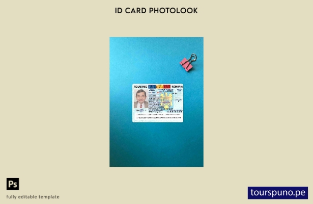 listo para imprimir identificación de Rumania y plantilla FRONTAL de apariencia
