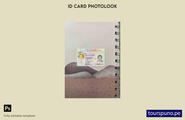 listo para imprimir plantilla FRONTAL de aspecto fotográfico de tarjeta de id 14