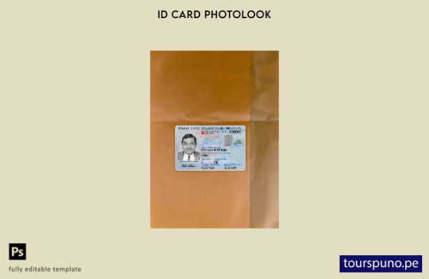 listo para imprimir plantilla FRONTAL de foto de tarjeta de identificación de Su