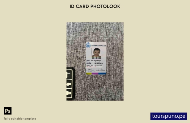 listo para imprimir plantilla FRONTAL de foto de tarjeta de identificación de la