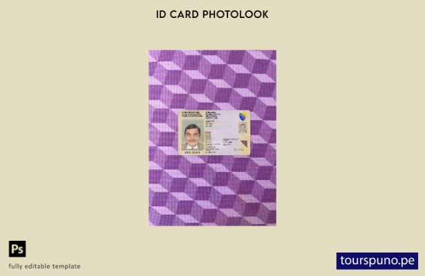 listo para imprimir plantilla FRONTAL de identificación fotográfica ( ) de Bosni