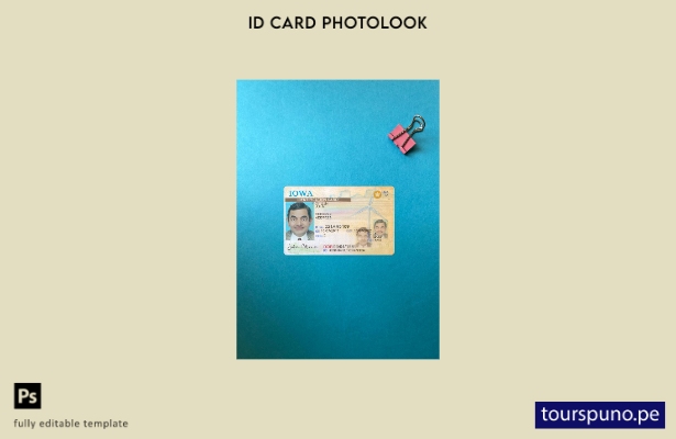 listo para imprimir plantilla frontal de aspecto fotográfico de tarjeta de id 40