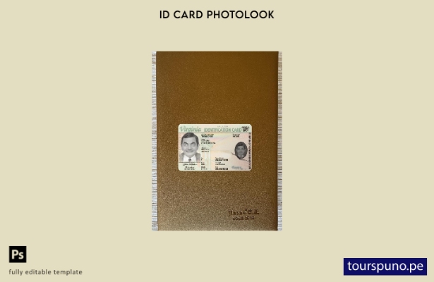 listo para imprimir plantilla frontal de aspecto fotográfico de tarjeta de id 45