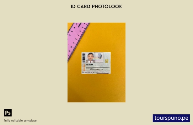 listo para imprimir plantilla frontal de aspecto fotográfico de tarjeta de ide 4