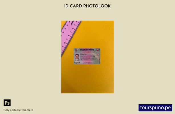 listo para imprimir plantilla frontal de aspecto fotográfico de tarjeta de ide 6