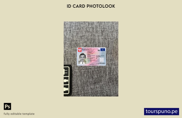 listo para imprimir tarjeta de identificación de Polonia presente plantilla fron