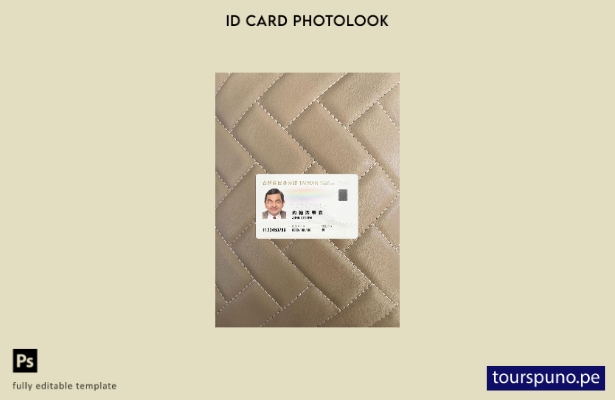 listo para imprimir tarjeta de identificación de Taiwán presente plantilla front