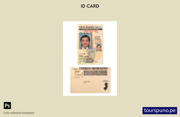 listo para imprimir EE.UU. Nueva Jersey bajo la plantilla de tarjeta de identifi