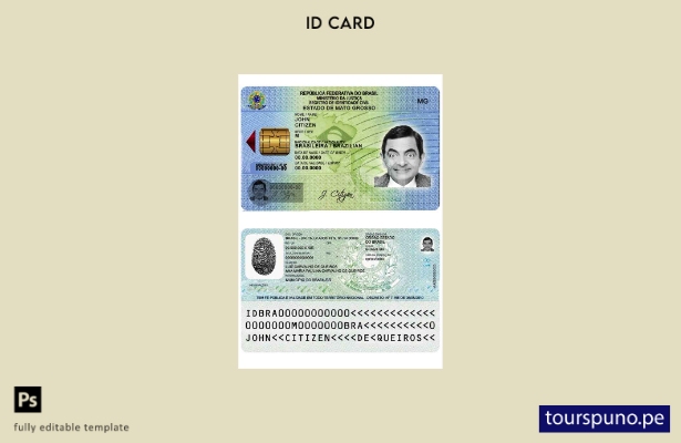 plantilla de identificación de Brasil (de) lista para imprimir