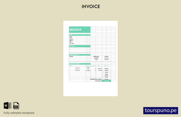 Plantilla de factura de servicios legales lista para imprimir.