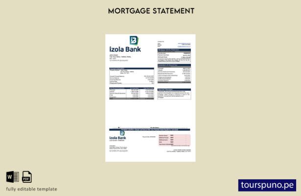 listo para imprimir Declaración de hipoteca de Malta Izola Bank Plantilla en Wor