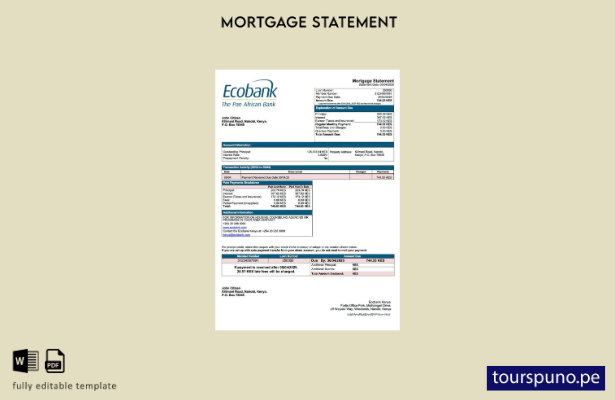 listo para imprimir Kenia Ecobank Kenia declaración de hipoteca Plantilla Word y