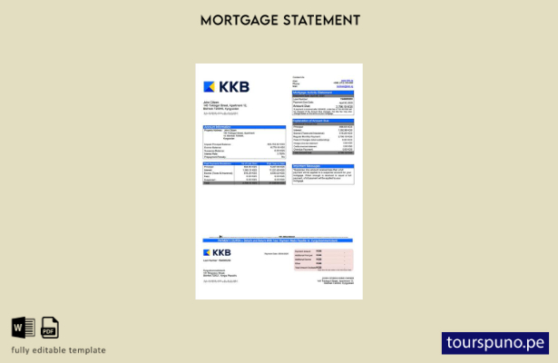 listo para imprimir Kirguistán Kyrgyzkommertsbank estado de hipoteca Plantilla W