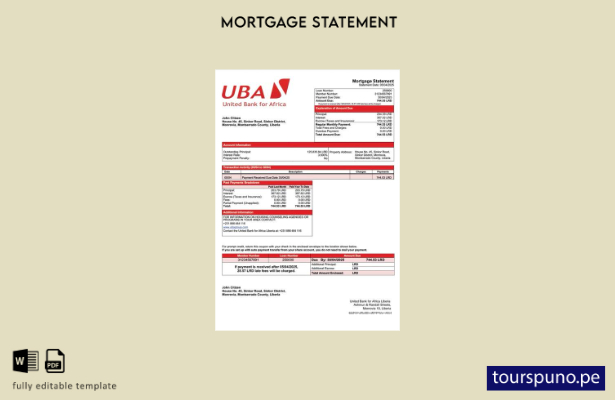listo para imprimir Liberia United Bank for Africa Declaración de hipoteca de Li