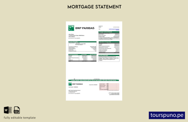listo para imprimir Mónaco BNP Paribas Private Bank Declaración de hipoteca de M