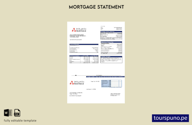 listo para imprimir el extracto de hipoteca de Omani Bank Muscat en formato Word
