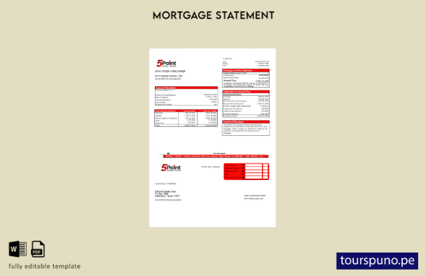 listo para imprimir el extracto de hipoteca del banco USA Texas Point Credit Uni