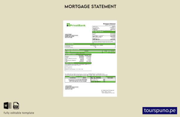listo para imprimir el extracto de hipoteca del banco ucraniano Privatbank en fo