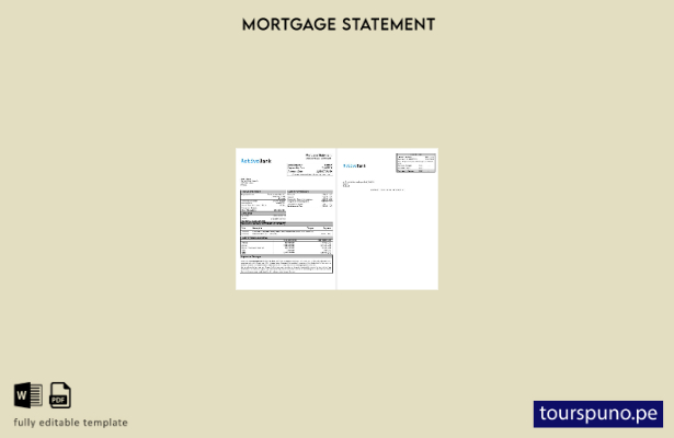 listo para imprimir la plantilla de extracto de hipoteca de Activobank de Portug