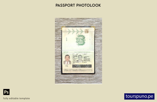 Plantilla de apariencia de foto de pasaporte de Bolivia lista para imprimir