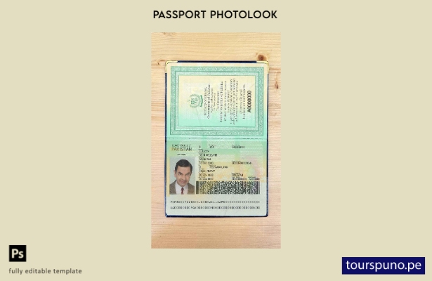 Plantilla de apariencia de foto de pasaporte de Pakistán lista para imprimir