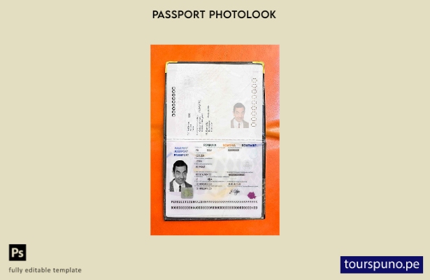 Plantilla de apariencia de foto de pasaporte de Rumania lista para imprimir