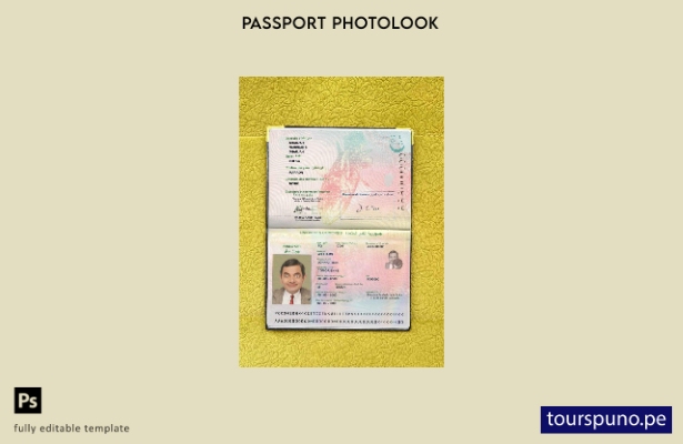 Plantilla de apariencia de foto de pasaporte de Union Des Comores lista para imp