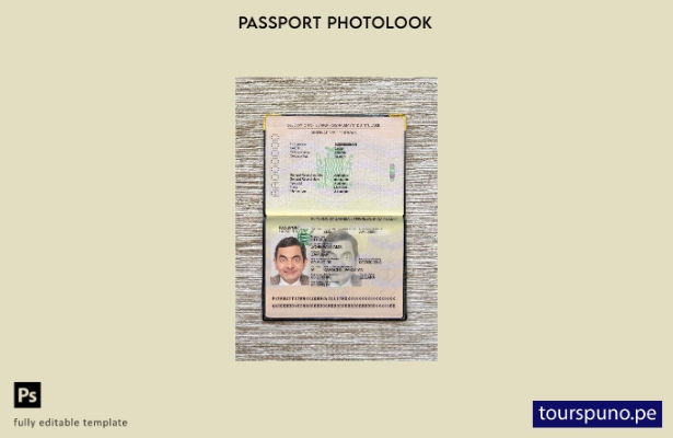 Plantilla de apariencia fotográfica de pase de Zambia lista para imprimir