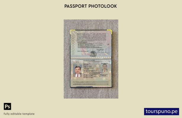 Plantilla de apariencia fotográfica de versión de pasaporte de Italia lista para