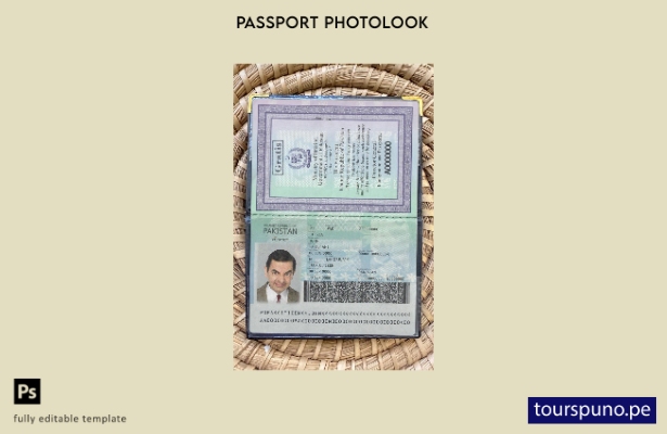listo para imprimir la plantilla de presentación fotográfica del nuevo pasapor 2