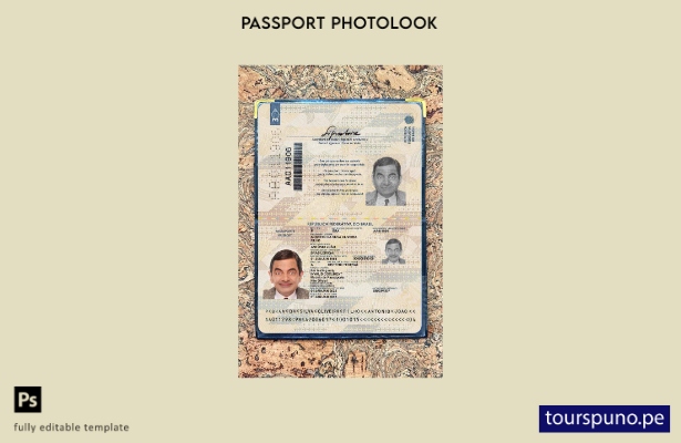 listo para imprimir la plantilla de presentación fotográfica del pasaporte de Br