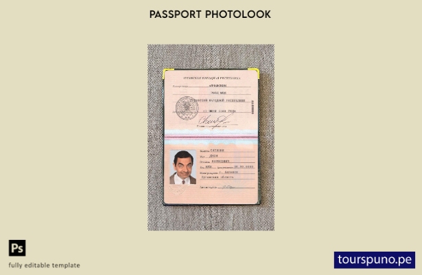 listo para imprimir plantilla de apariencia de fotografía de pasaporte de la Rep