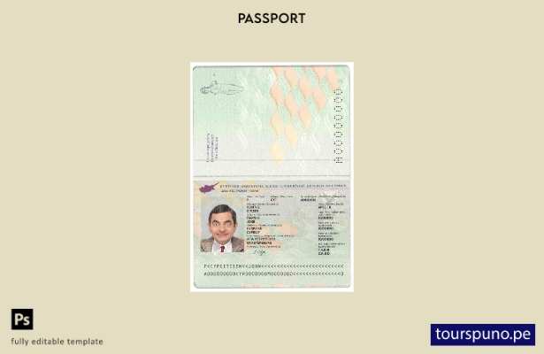 Plantilla de pasaporte de Chipre lista para imprimir