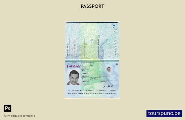 Plantilla de pasaporte de Eslovenia lista para imprimir