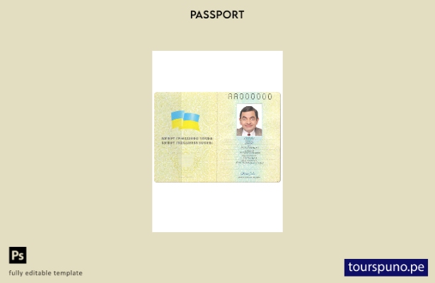 Plantilla de pase de Ucrania lista para imprimir