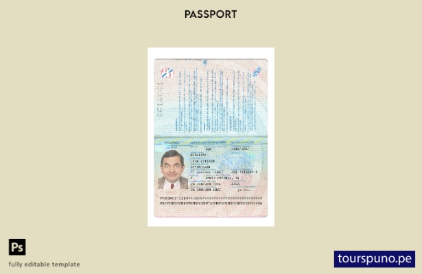 Plantilla de presente de pasaporte dominicano lista para imprimir