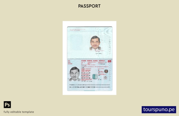 listo para imprimir pasaporte noruego nueva plantilla actual