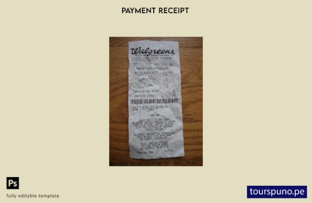 Plantilla de recibo de pago de farmacia Walgreens de EE. UU. lista para imprimir