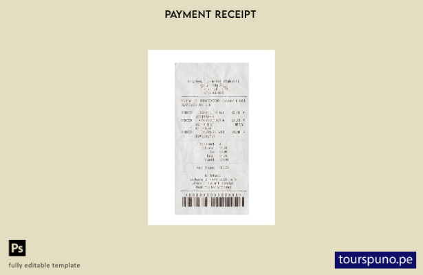 lista para imprimir la plantilla de recibo de pago del supermercado de Hong Kong