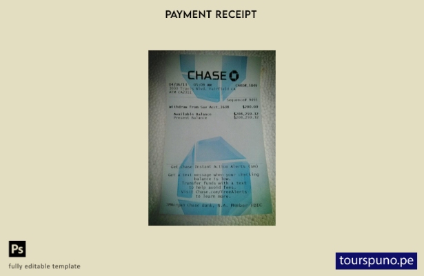 lista para imprimir plantilla de comprobante de pago del banco Chase de EE. UU.