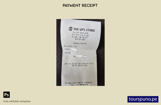 listo para imprimir la plantilla de cheque de pago de la tienda Ups