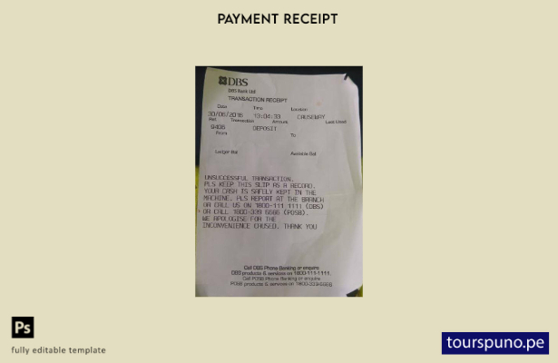 listo para imprimir la plantilla de cheque de pago del banco Dbs