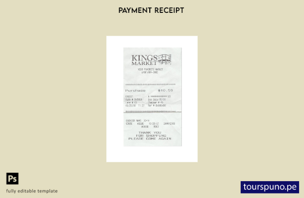 plantilla de cheque de pago de Kings Market lista para imprimir