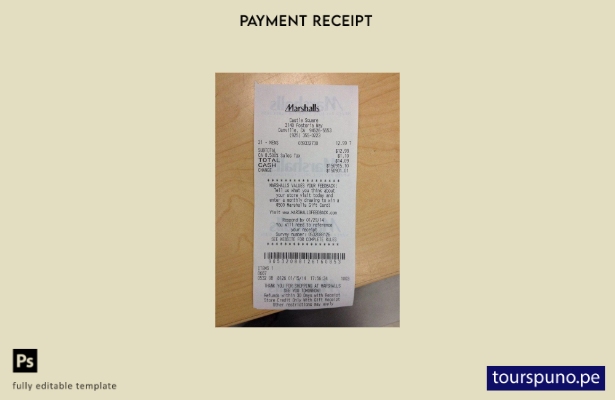 plantilla de cheque de pago de la tienda Marshalls lista para imprimir