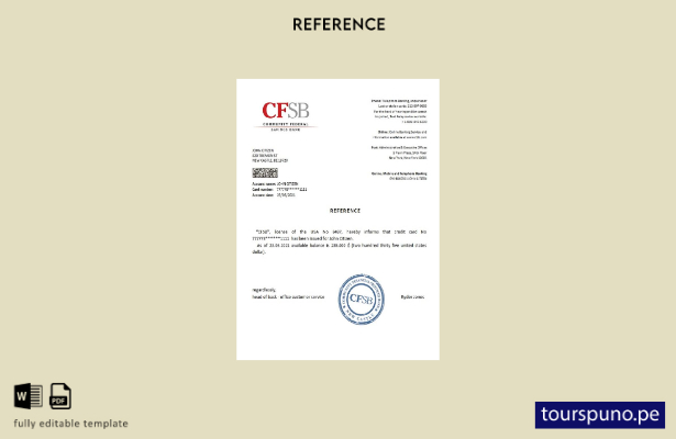 Plantilla de referencia CFSB de EE. UU. lista para imprimir