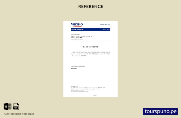 Plantilla de referencia de cierre Mizuho de Japón lista para imprimir