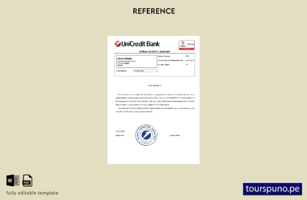 lista para imprimir plantilla de referencia bancaria de UniCredit de Rumania